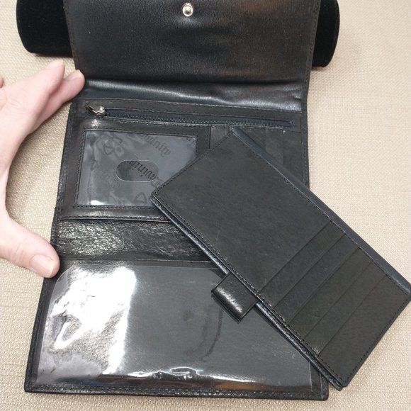 DIVINITY BRAND BLACK LEATHER TRIFOLD WALLET - Picture 3 of 8